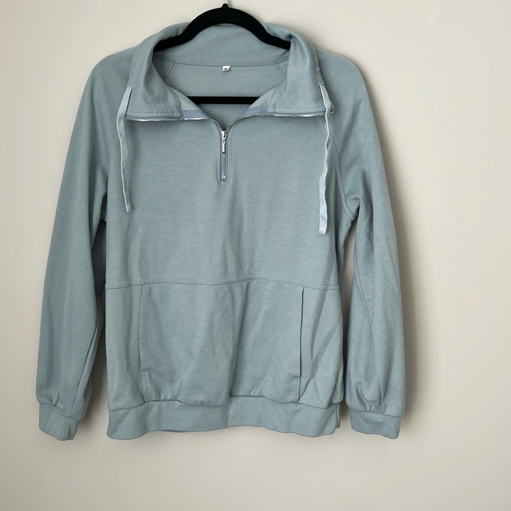 Robins Egg Blue 1/4 Zip Size Medium